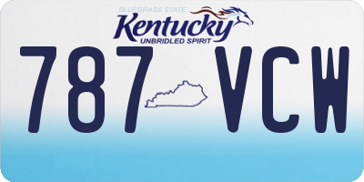 KY license plate 787VCW