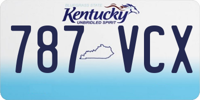 KY license plate 787VCX