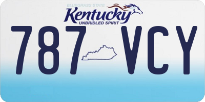 KY license plate 787VCY
