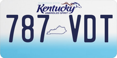 KY license plate 787VDT