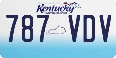 KY license plate 787VDV
