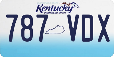 KY license plate 787VDX