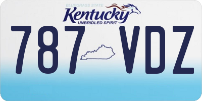 KY license plate 787VDZ