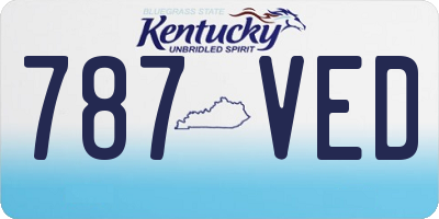 KY license plate 787VED