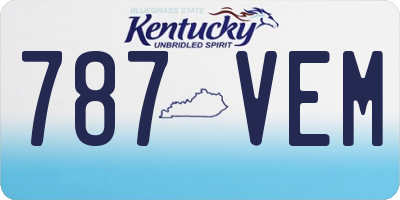 KY license plate 787VEM