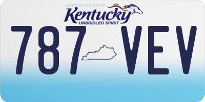 KY license plate 787VEV
