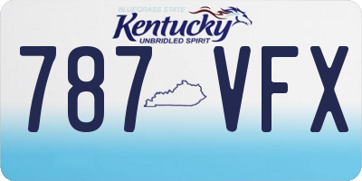 KY license plate 787VFX