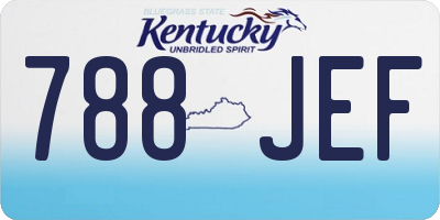 KY license plate 788JEF