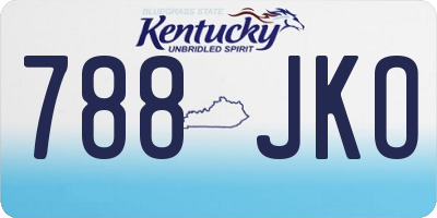 KY license plate 788JKO