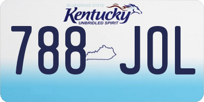 KY license plate 788JOL