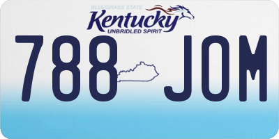 KY license plate 788JOM
