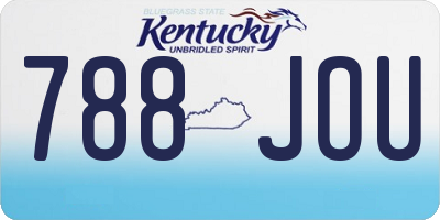 KY license plate 788JOU