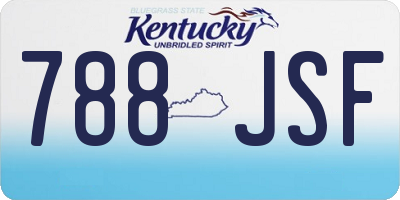 KY license plate 788JSF
