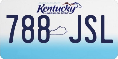 KY license plate 788JSL