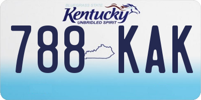 KY license plate 788KAK