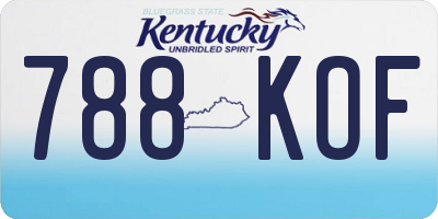 KY license plate 788KOF