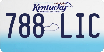 KY license plate 788LIC