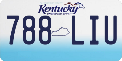 KY license plate 788LIU