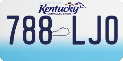 KY license plate 788LJO