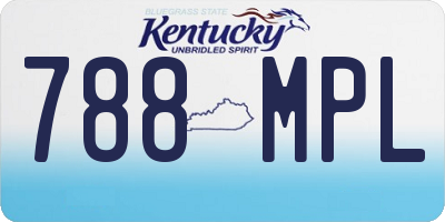 KY license plate 788MPL