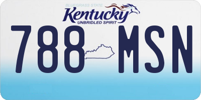 KY license plate 788MSN