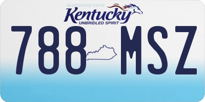 KY license plate 788MSZ