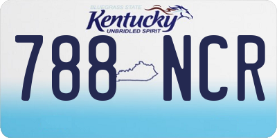 KY license plate 788NCR