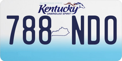 KY license plate 788NDO