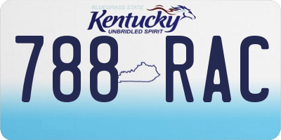 KY license plate 788RAC