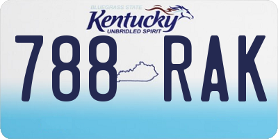 KY license plate 788RAK