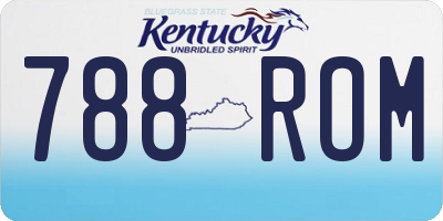 KY license plate 788ROM