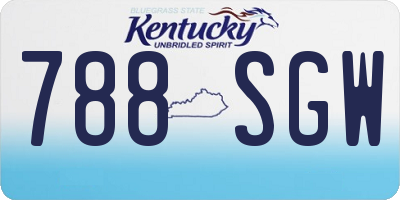 KY license plate 788SGW