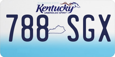 KY license plate 788SGX