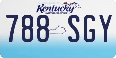 KY license plate 788SGY