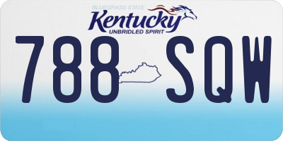 KY license plate 788SQW