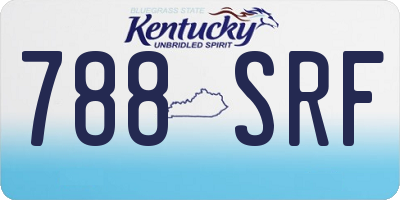 KY license plate 788SRF