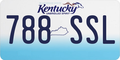 KY license plate 788SSL