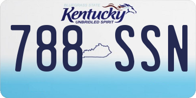 KY license plate 788SSN
