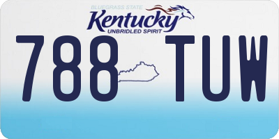KY license plate 788TUW