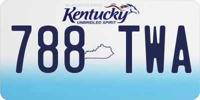 KY license plate 788TWA