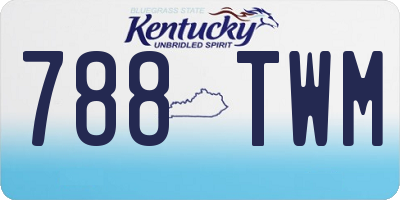 KY license plate 788TWM