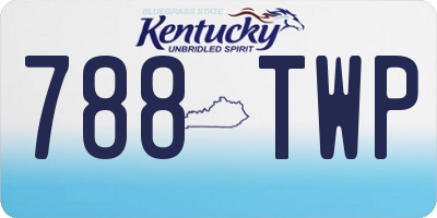 KY license plate 788TWP
