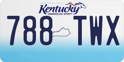 KY license plate 788TWX