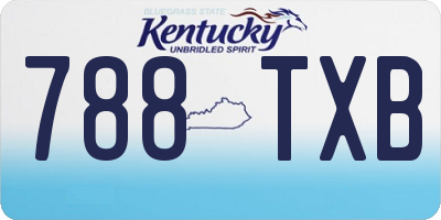 KY license plate 788TXB