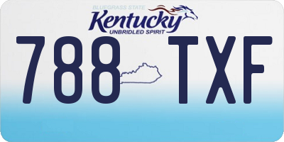KY license plate 788TXF