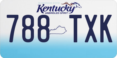 KY license plate 788TXK