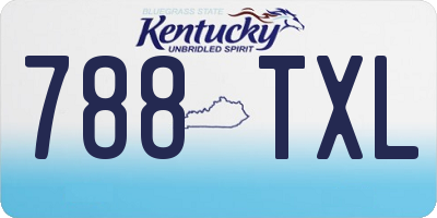 KY license plate 788TXL