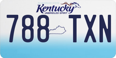 KY license plate 788TXN