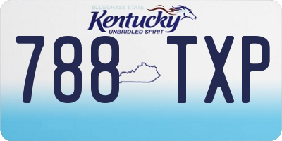 KY license plate 788TXP