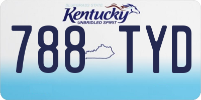 KY license plate 788TYD